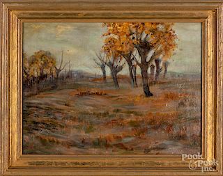 Amos Shontz, oil on canvas landscape