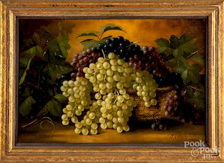 Oil on canvas still life with grapes
