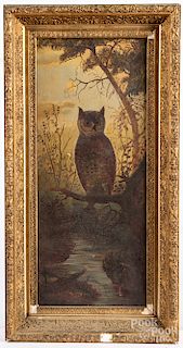 Oil on canvas owl
