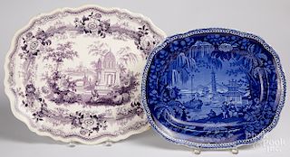Two Staffordshire orientalist platters