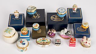 Collection of enamel dresser boxes