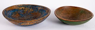 Two turned and painted bowls