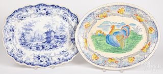 Two Staffordshire platters