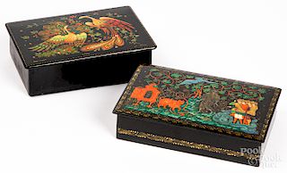 Two Russian lacquer boxes