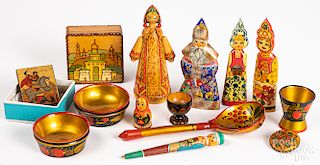Russian lacquer and painted wood accessories