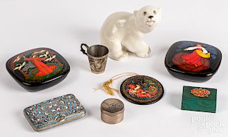 Group of Russian decorative accessories