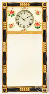 Sheraton style mirrored wall clock