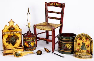 Group of Peter Ompir decorated objects