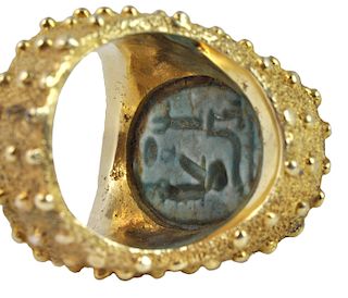Important Antique Scarab & 18kt Custom Ring
