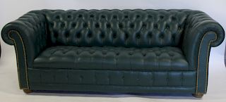 Fine Quality Leather Upholstered Chesterfield Sofa