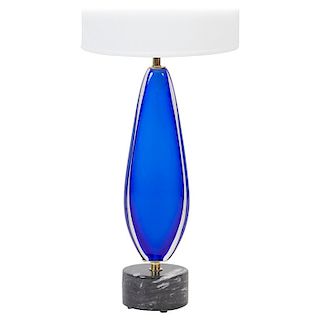 Blue Sommerso Murano Lamp by Flavio Poli for Seguso