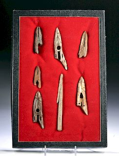 Lot of 7 Pre-Contact Alaskan Inuit Bone Spear Tips