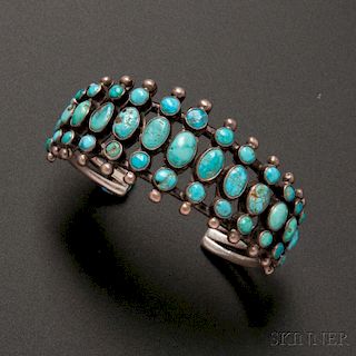 Zuni Silver and Turquoise Bracelet