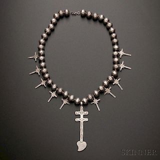 Pueblo Silver Cross Necklace