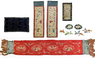 A Group of Embroidered Chinese Textiles.