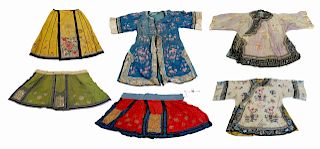 A Group of Embroidered Chinese Clothing.