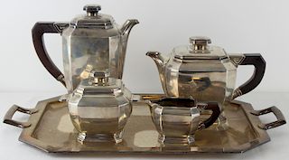 SILVER. French Henin et Cie 4 Pc. .950 Silver Tea