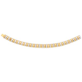 A diamond 18K yellow and white gold bracelet.