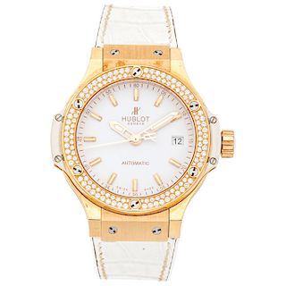 HUBLOT BIG BANG GOLD WHITE DIAMONDS wristwatch.