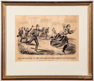Currier & Ives President in Petticoats lithograph