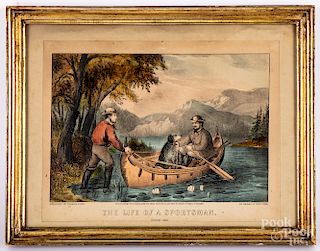 Currier & Ives The Life of a Sportsman lithograph