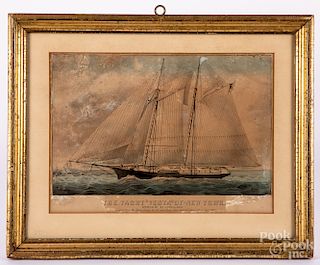 Two Currier & Ives Ocean Yacht Race lithographs