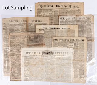 Twenty-three Civil War era newspapers