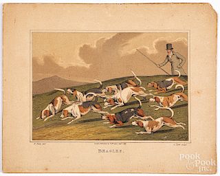 After Henry Alken, lithograph titled Beagles