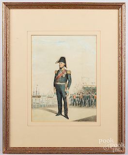Color lithograph of a Naval officer
