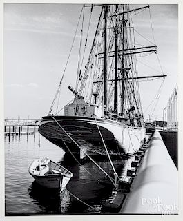 Two black and white schooner photographs