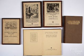 Five books of Joseph Pennell etchings