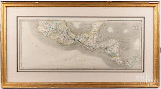 Engraved map of Mexico and Guatemala