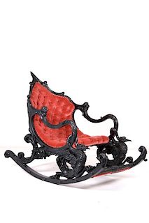 Venetian Baroque Highly Carved Sleigh Chair c1790-