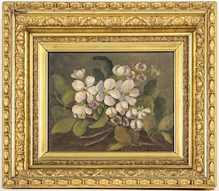 American School, Floral Oil on Canvas, Unsigned
