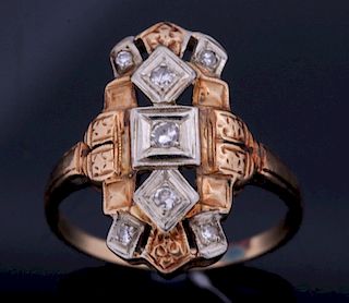 Classic Art Deco 1920's Diamond & 14k Gold Ring