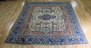 Antique And Finely Hand Woven Roomsize Carpet.