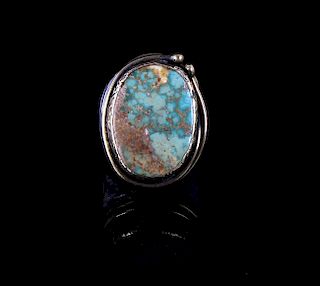 American Indian Sterling Silver & Turquoise Ring