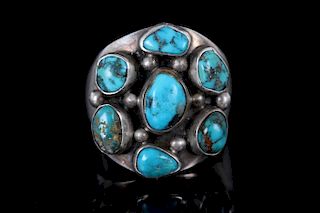 Navajo Native Indian Turquoise & Silver Ring