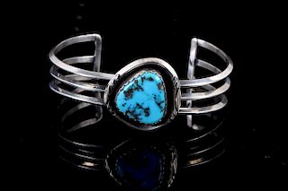 Navajo Sterling Silver & Turquoise Bracelet