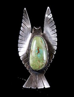 Navajo Sterling Silver & Turquoise Old Pawn Ring