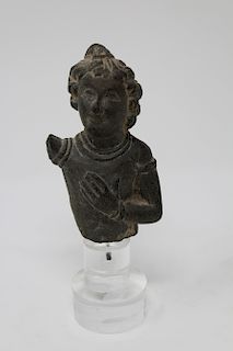 Gandharan Gray Schist Figure on Stand
