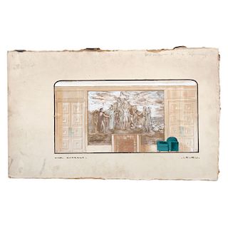 ÁNGEL ZÁRRAGA, Estudio para el fresco "Sociedad de Minas de París", ca.1938.