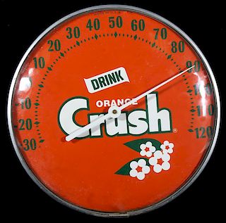 Mid 20th Century Orange Crush Thermometer