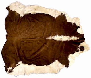 Montana Tanned Hereford Cowhide Rug