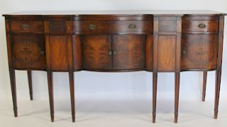 Antique Mahogany Inlaid Sideboard Signed