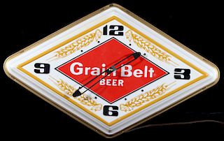 1970's Grain Belt Beer Illuminated Clock