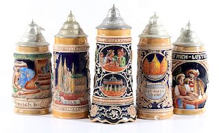 Assorted Traditional German Beer Stein Collection