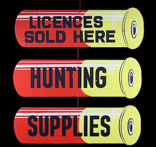 Hunting Supplies Shotgun Shell Advertising Sign