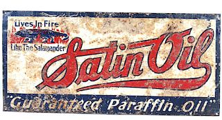 1930's Satin Oil Metal Advertising Sign
