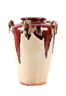 Enameled Ceramic Drip Vase